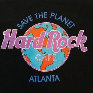VTG Size XL Unisex Hard Rock Cafe Atlanta Single Stitch Black T-Shirt USA